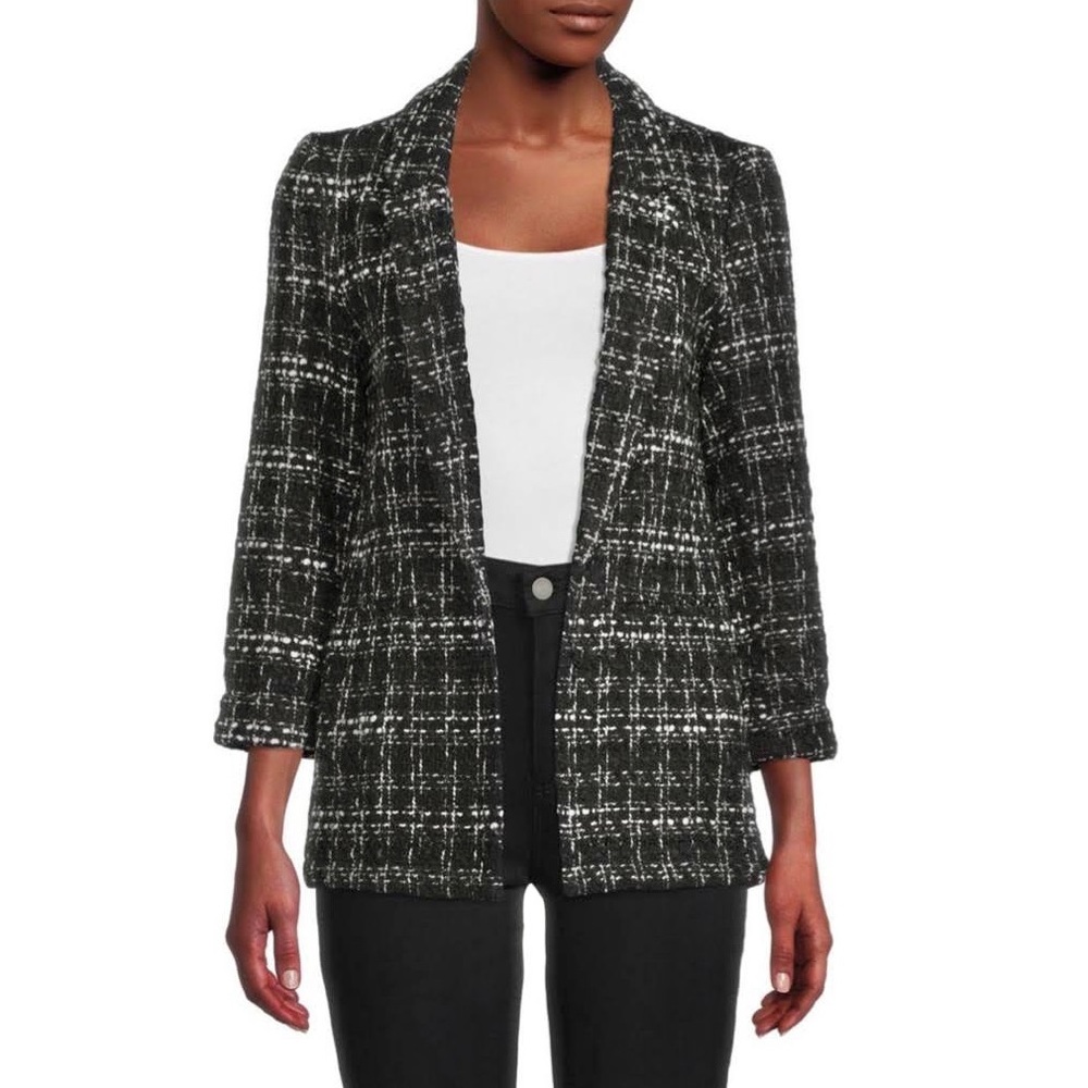 𝐍𝐚𝐧𝐞𝐭𝐭𝐞 𝐋𝐞𝐩𝐨𝐫𝐞 Black Tweed Jacket Blazer Metallic Size Medium